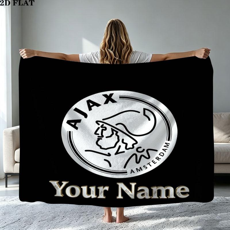 1PC AFC Ajax Custom Name Patterned Flannel Blanket Suitable For All Seasons for Home Decor Warmth and Comfort Gifts Holiday Present