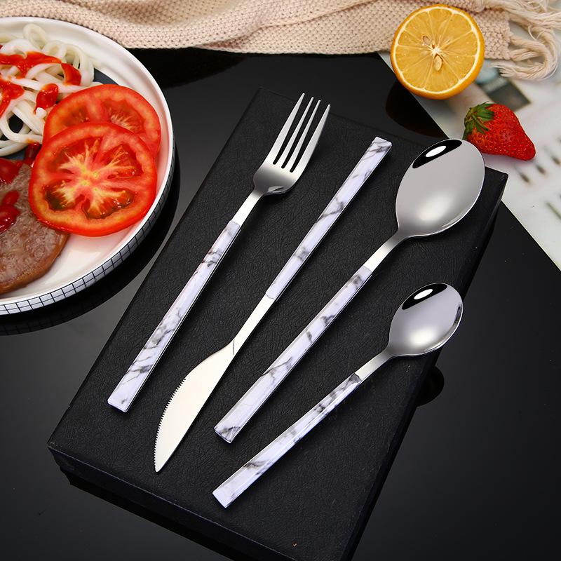 Ensemble de 5 pièces de couverts japonais en acier inoxydable Or Argent Vaisselle Couverts Cuillères Couteau Fourchette de table Cuillères à café Ustensiles de cuisine