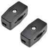 Surf turtle Flame Retardant Gear Switch 2 Pcs 125V 3A Inline Cord Switch,Black On/Off Thumbwheel Actuator Switches Replacement for 18/2 SPT-2 Lamp