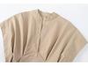 2024 Spring/Summer Khaki Pleated Short Dress for Women 8289