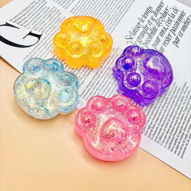Simulated Cat Paw Squishy Toy Ultra-Soft Stress Relief Squeeze Toys with Quick Recovery Cute Colorful Cat Paw Design Mix Colors