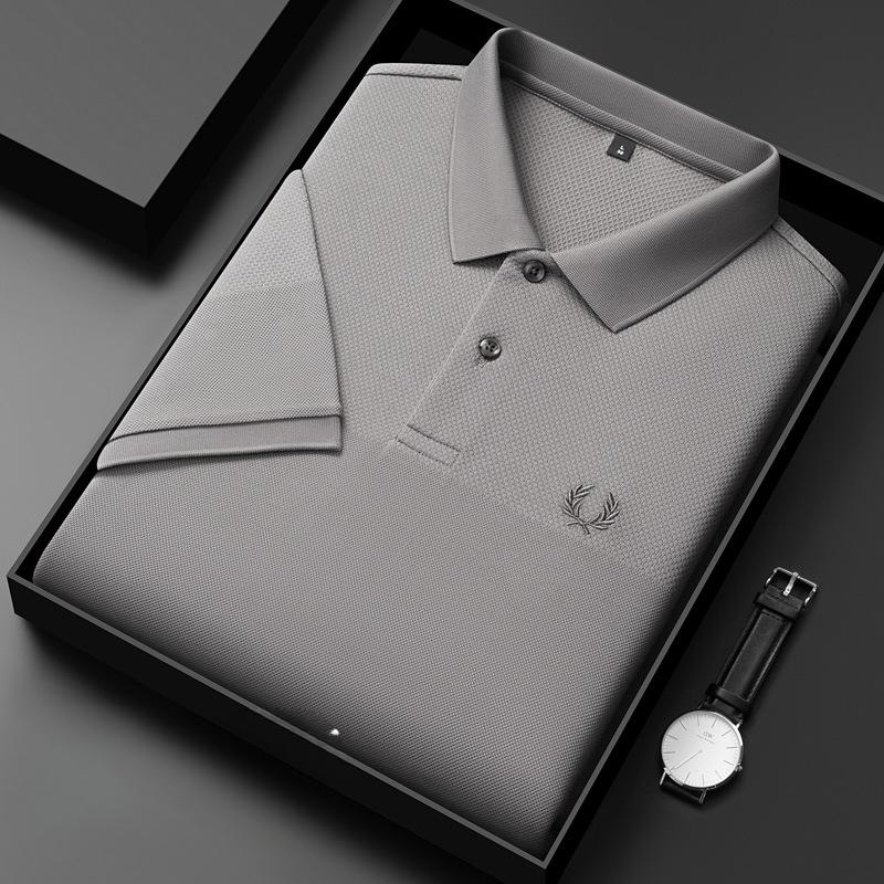 

Новая летняя футболка из 100% хлопка, мужская рубашка поло с короткими рукавами и лацканами, модный топ с короткими рукавами и вышивкой для мужчин M