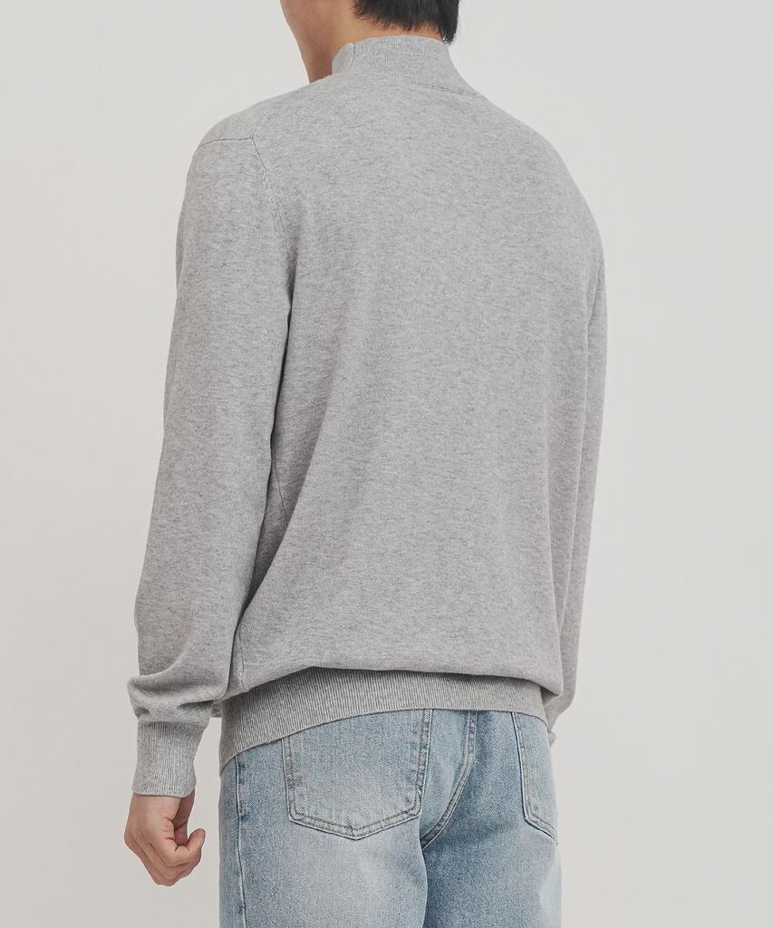 GOLDPERCENT Viscose Soft Cozy Mock Turtleneck Basic Knit (Gray, Men)
