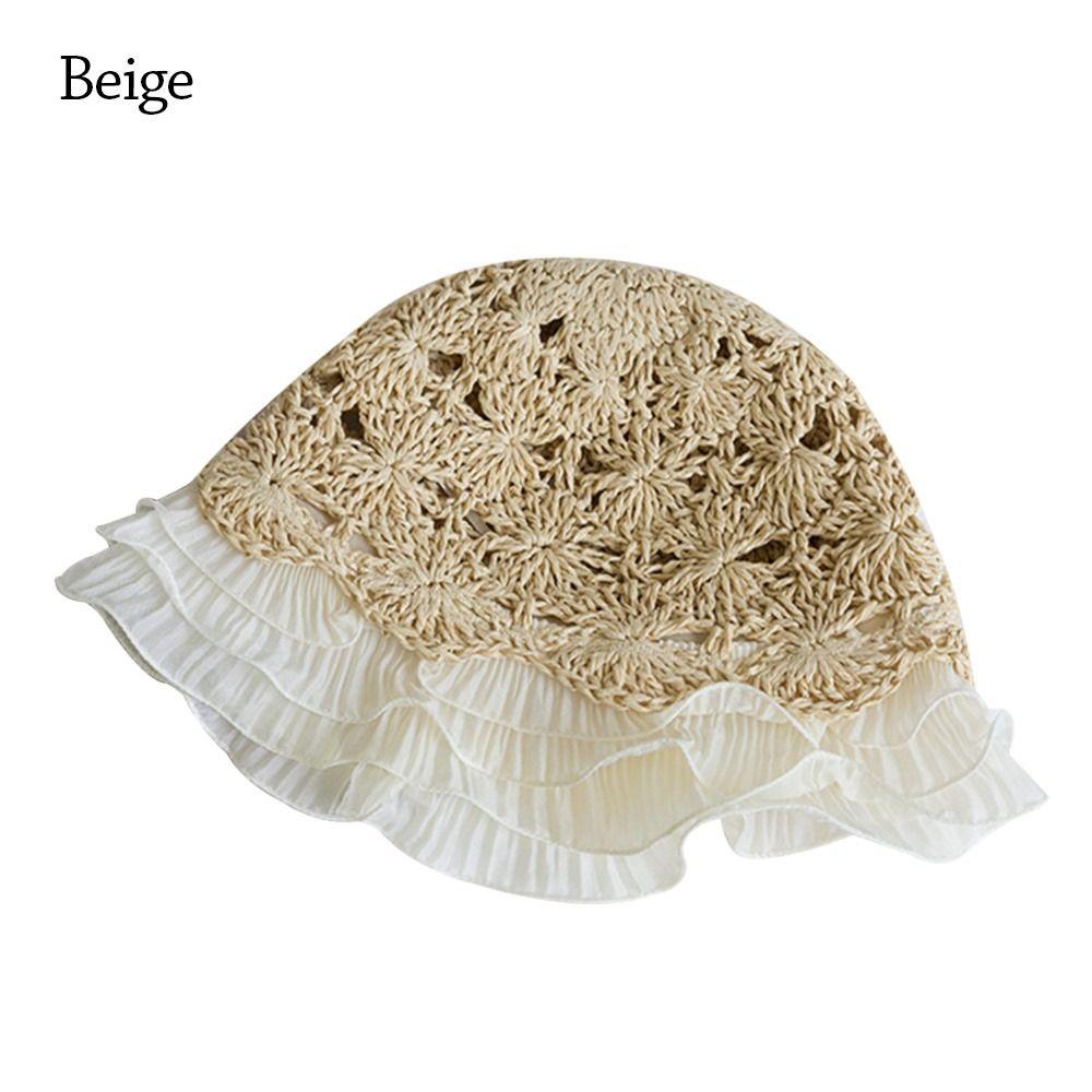 

Повседневная берет-кепка с цветами Skullies Hat Breathable Knitted Hat для женщин бежевый