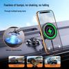 25W Magnetic Car Phone Holder with Wireless Charging and Suction Cup Mount