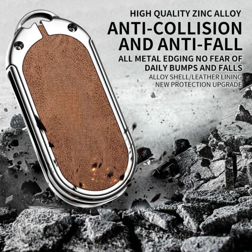 Suitable for Fiat 500 500C 500L 500X Zinc Alloy High-grade Leather Car Key Protective Cover Auto Accessories