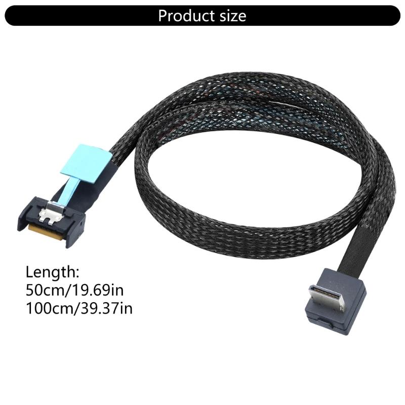 Efficient 50cm/100cm Gen5 PCIE MCIOs 4I 38P to SFF8611 4I 90degree Data Cable for Fast and Reliable Data Transfer