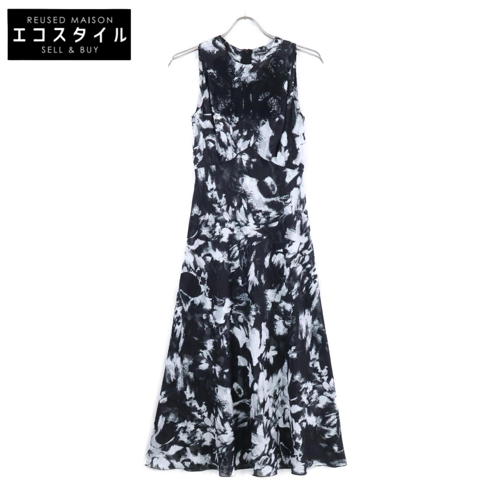 

ERMANNO SCHERVINO ES9861162 Black x White Lace Floral Sleeveless Dress dress 38 blackUsed