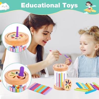 Wooden Learning Color Sorting Toys Montessori Color Matching Game Fine Motor Skills Education Toddler Sensory Early Learning