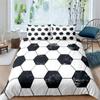 Red Glowing Polygonal Grid Pattern Bedding Set, 135×200 Duvet Cover Set With Pillowcase, 260×220 Quilt Cover Black Blanket Cover