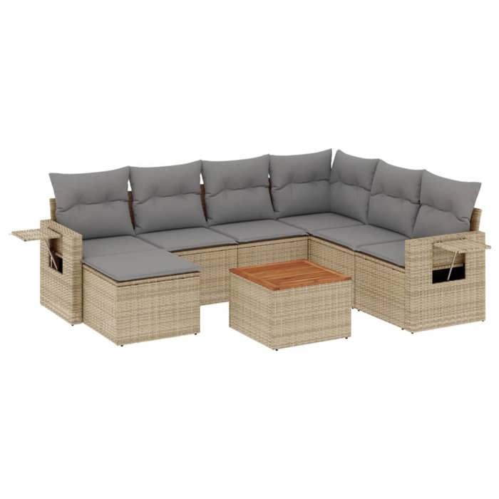 VidaXL Garden Lounge Set with Cushions 8 Pcs, Patio Sofas, Patio Furniture Set, Outdoor Furniture, Beige 3224680