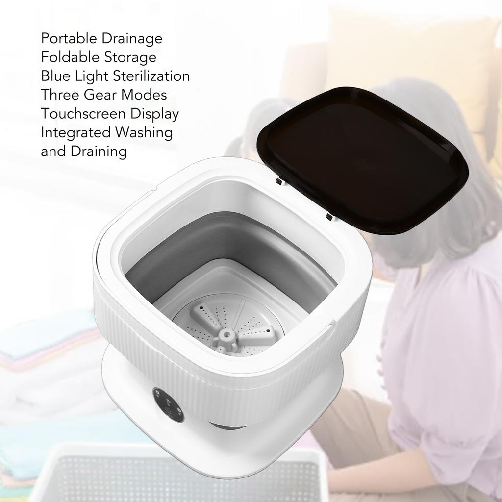 Mini Máquina de Lavar Dobrável Máquina de Lavar 10L Capacidade Mini Máquina de Lavar Portátil para Roupas de Bebê Roupas Íntimas Meias