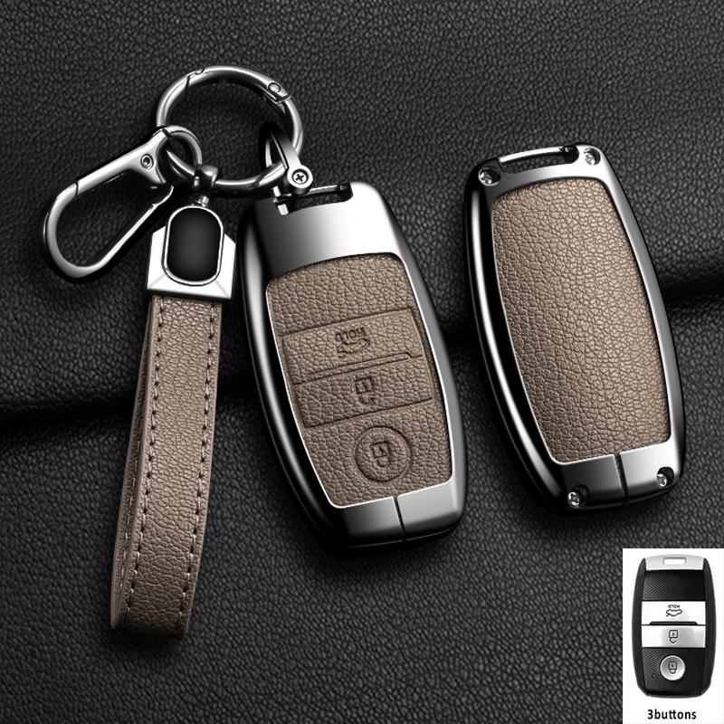 

Zinc Alloy Leather Auto Shell Fob For Kia Optima Sorento Niro Soul Car Key Cover Case Holder For Kia Kx3 Kx5 K3S Rio Ceed Cerato