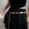 Stylish Antique Silver Tone Leaf Pattern Belt Chain Portable Fashion Accessory for Casual Outfits and Festival Wear