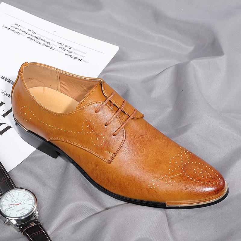 Fashion 2025New Men Dress Shoes Fashion Oxford Business Men Shoes Pu Leather High Quality Soft Casual Breathable Men's Flats Slip-On Sho