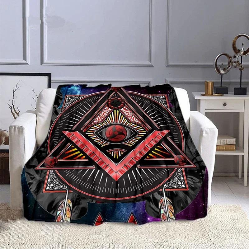 Fashion Masonic Portable Sofa Throw Blanket Freemason Flannel Warm Four Seasons Camping Blanket Freemasonry Multi Size Blankets