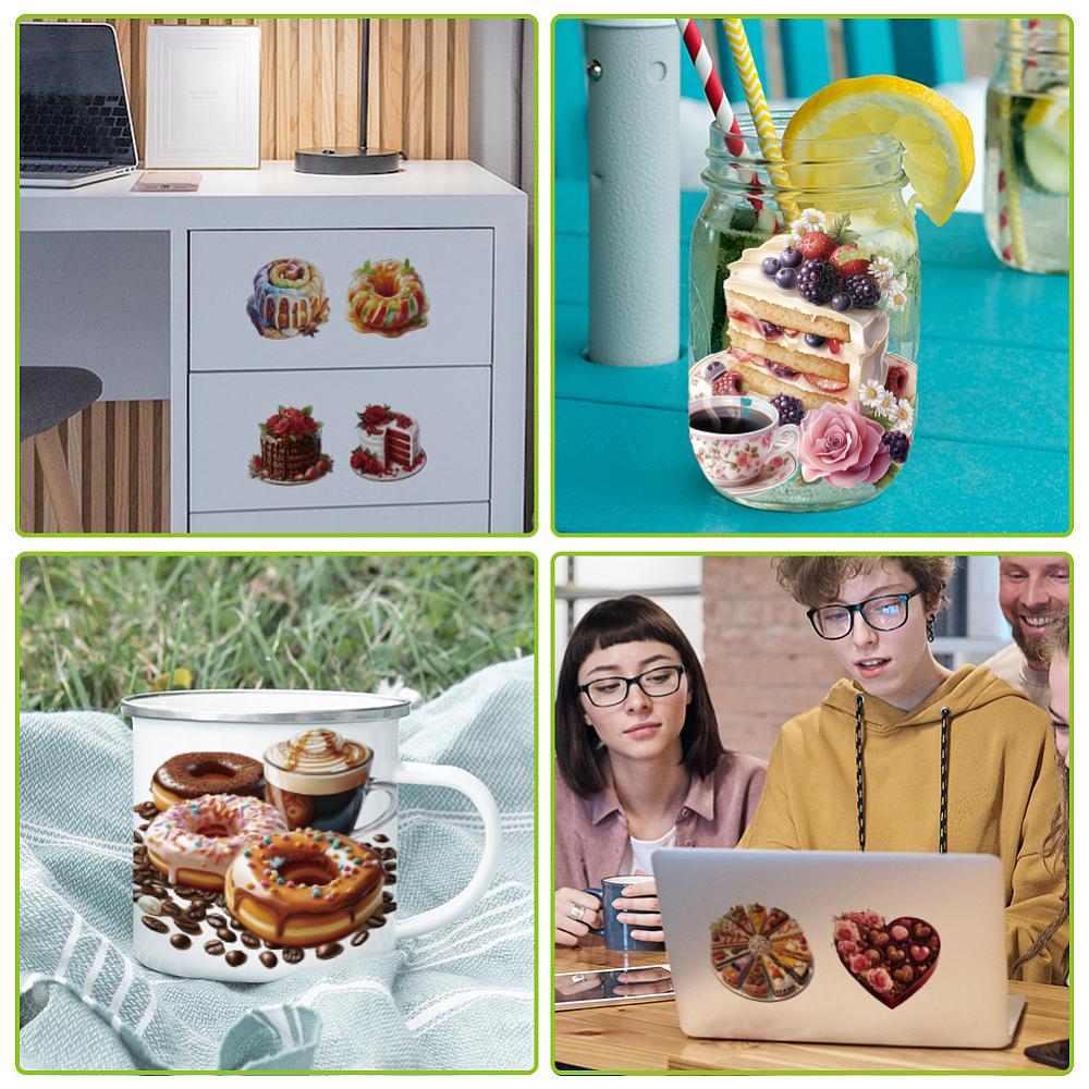 PVC DIY Heat Transfer Paper for UV Sublimation Cup Food 110x240mm 10 style 1pc/style 10pcs/set