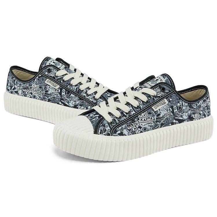 Kappa Casual Comfortable Lightweight Low-Top Canvas Shoes Unisex Sneakers Black Multicolor K0BX5VS11D-084