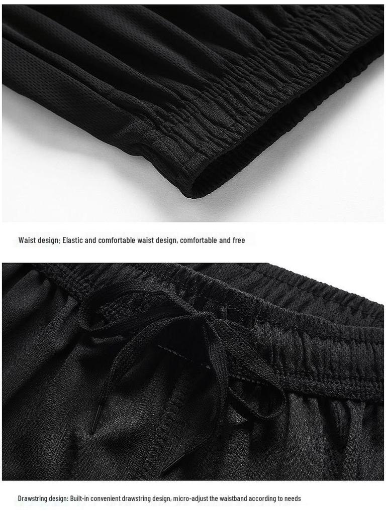 Heren Sneldrogende IJszijde Sportset: Ademend Zomer T-shirt & Shorts voor Hardlopen en Basketbal