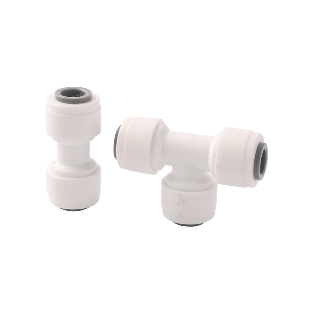 1/4" Pipe Push-in Connector Tee Elbow Straight Connector Water Purifier Cooling Spray Cooling System Aquarium Pipe Fitting 10Pcs