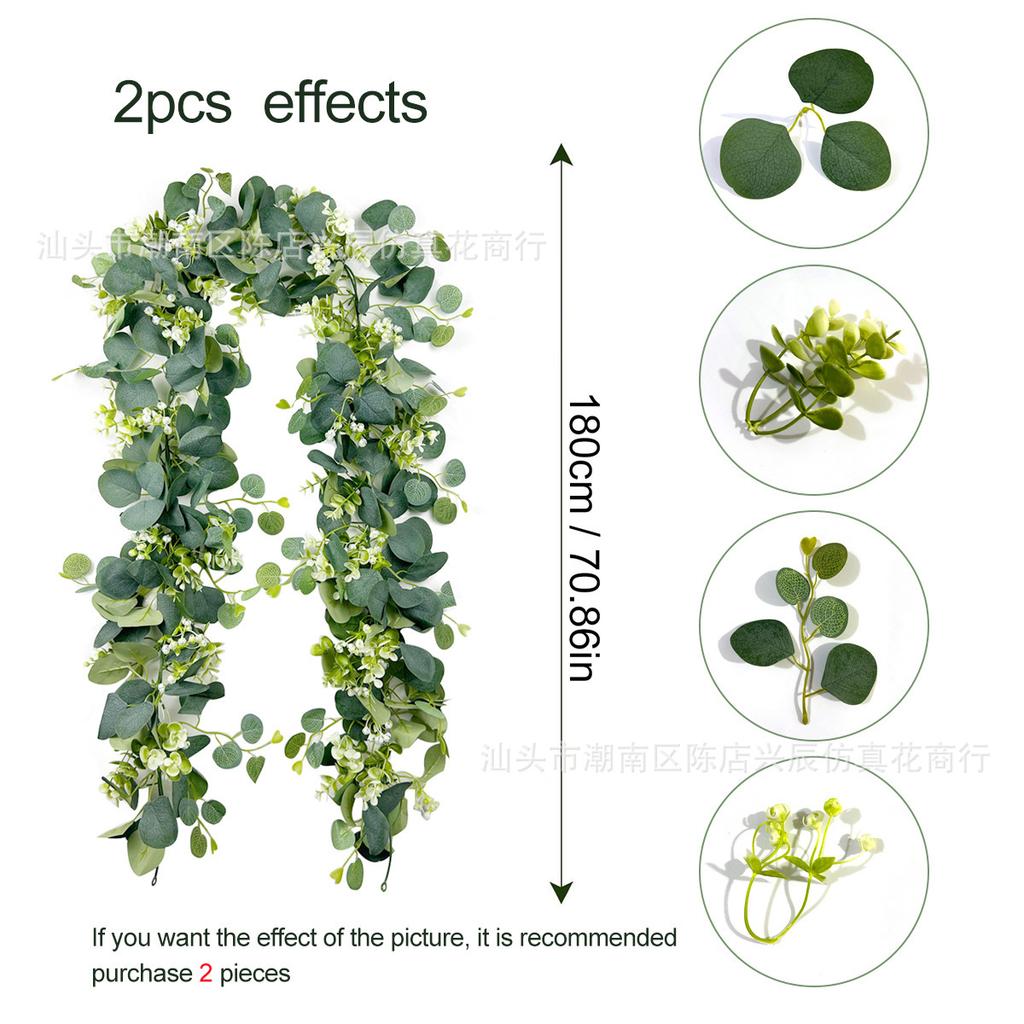 Simulation Ivy Money Leaf Plant Eucalyptus Leaf Rattan Wedding Opening Party Decoration Green Plants