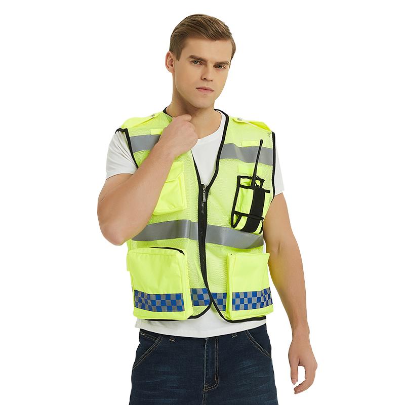Work Pockets Reflective Vest Running Gear High Visibility Safety Vest for Night Cycling
