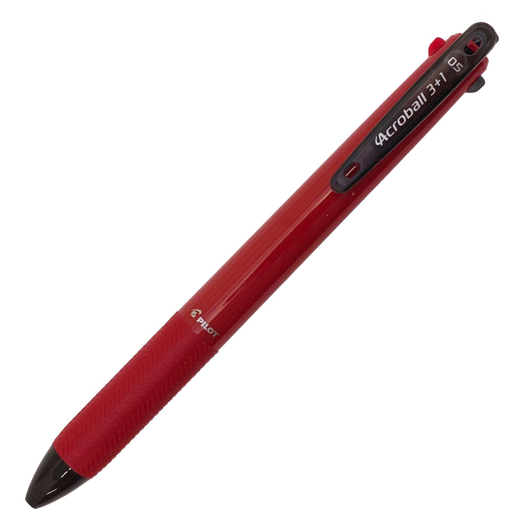 

Acroball Ballpoint Pen with Mechanical Pencil 3+1 Multi-Function Pen, 3-Color (Black, Red, Blue), 0.5mm, (Burgundy)
