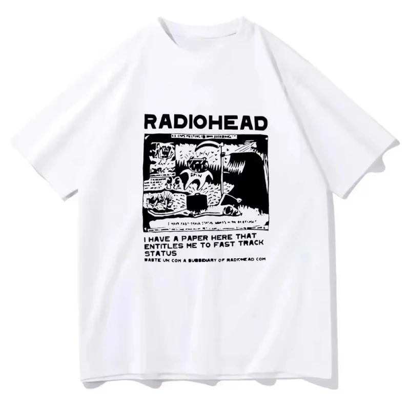 

2025 Radiohead Инди-рок группа Аниме Футболка Летняя Мужская Футболка из Высококачественного Популярного Хлопка Женская Одежда 4XL
