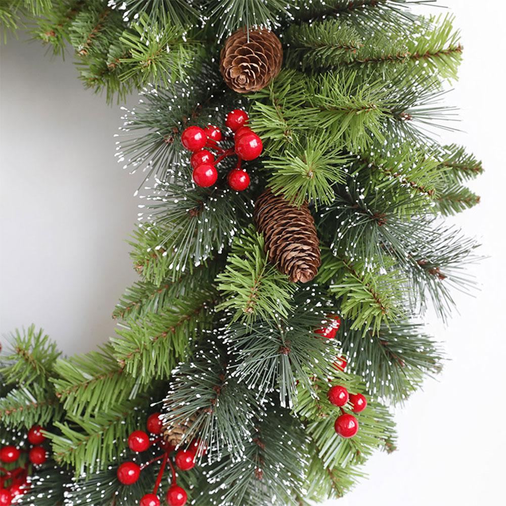 Christmas Holiday Art Wreath Decorative Lighting Simulation Wreath Festival Theme Multifunctional for Door Window Fireplace