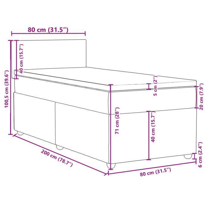 VidaXL Sommier à lattes de lit avec matelas gris clair 80x200 cm tissu 3286500