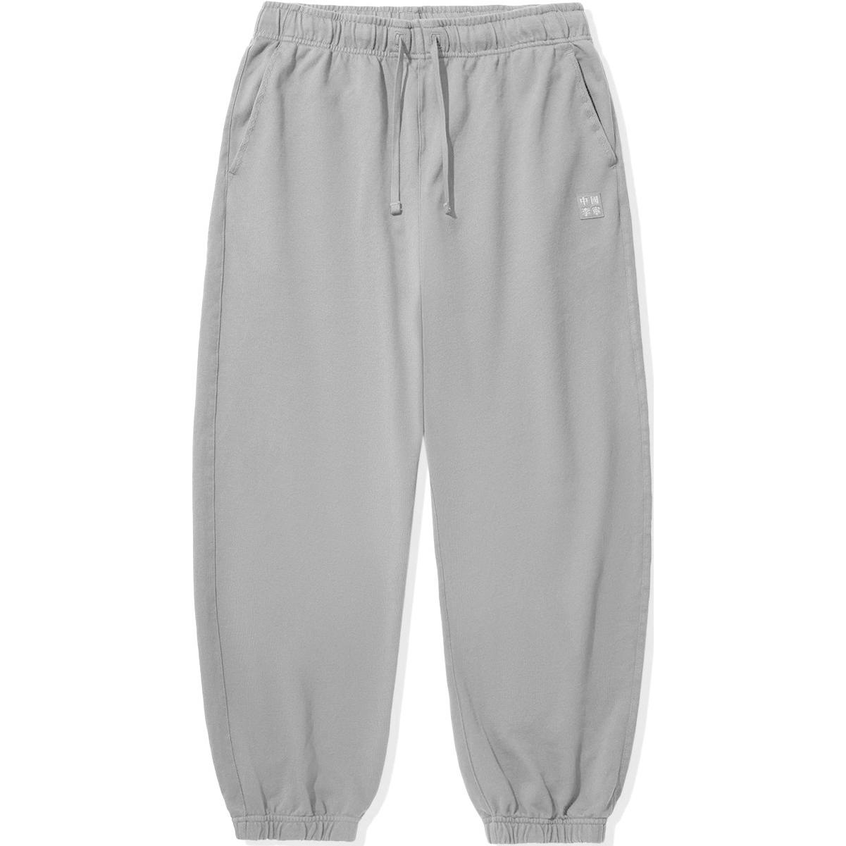 

Li Ning Серия Vital Однотонные С средней посадкой Удобные Дышащие Универсальные Зауженные Трикотажные Спортивные брюки Мужские брюки Серые AKLUA33-2 L