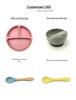 Children's Silicone Divided Plate & Cartoon Bear Spoon Fork Set - Drop-Proof Infant Feeding Tableware