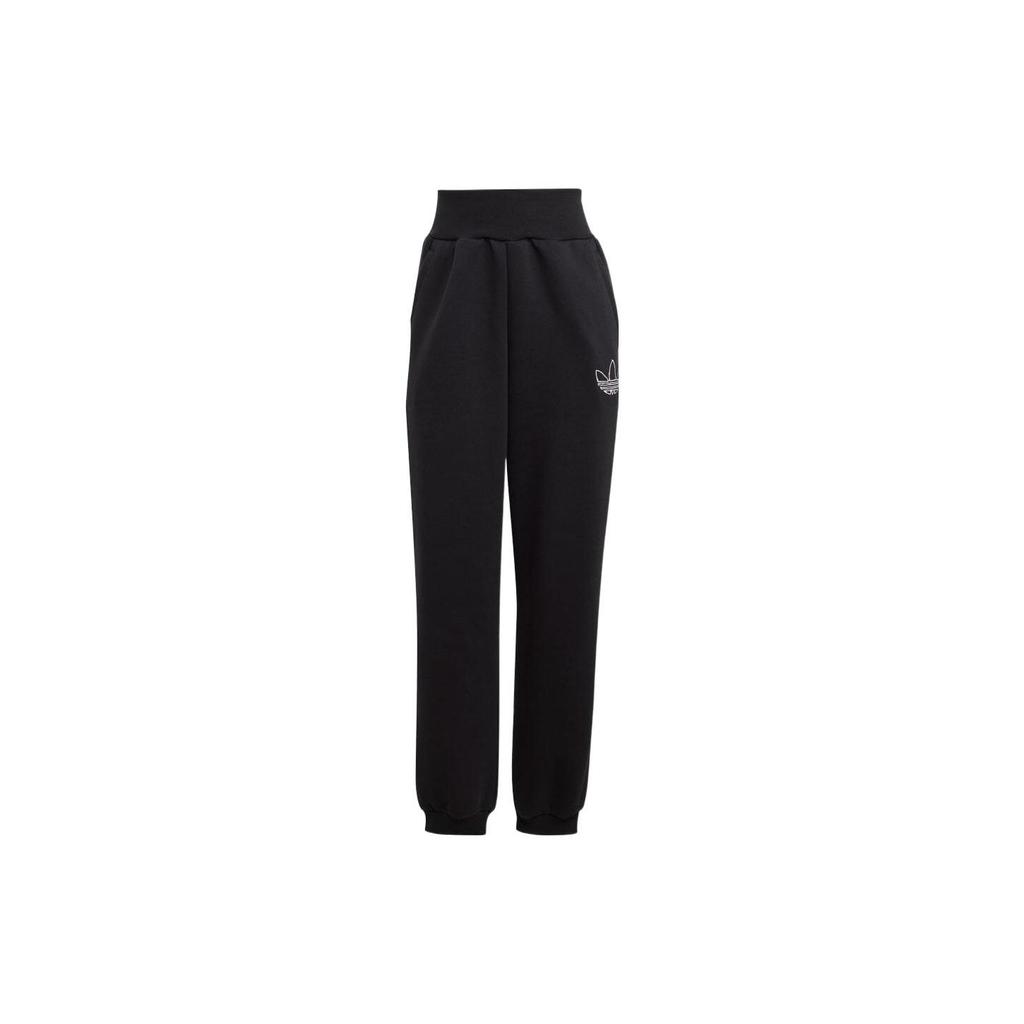 Adidas Solid Color Logo Embroidered Joggers Women Bottoms Black HM1552