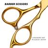 Gold Stainless Steel Professional Barber Hairdressing Scissors - Flat Tooth Thinning Scissors for Bangs
