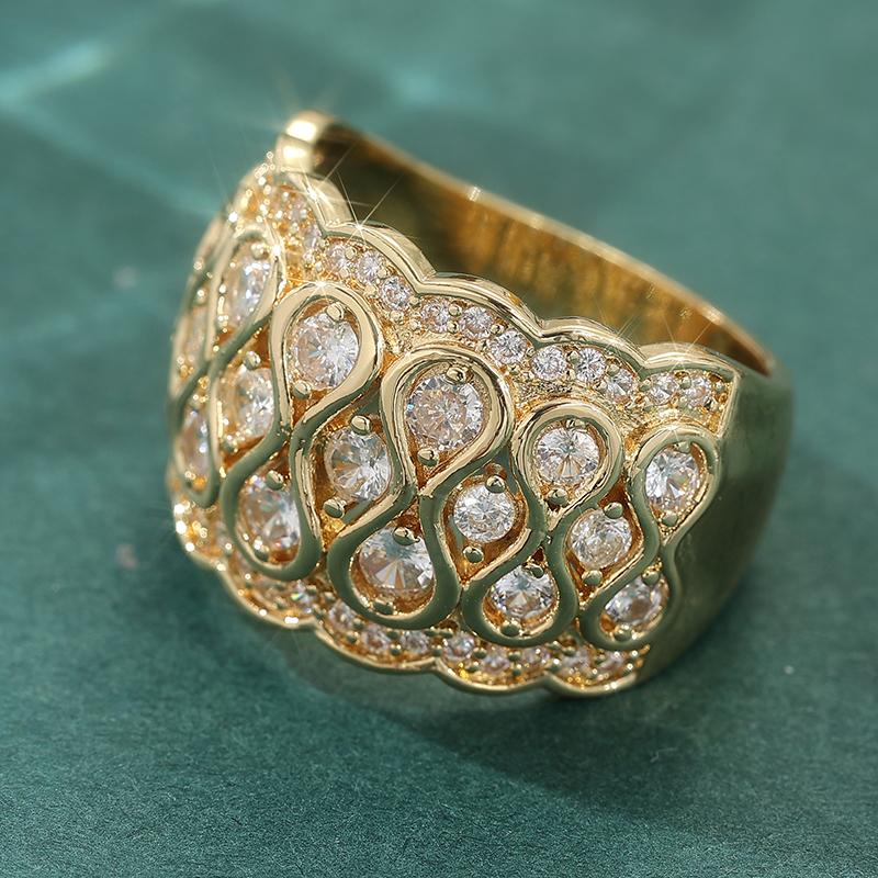 Fashion Charm Eternity Promise Rings Women Synthetic Cubic Zircon Stylish Accessories Wedding Engagement Luxury Jewelry