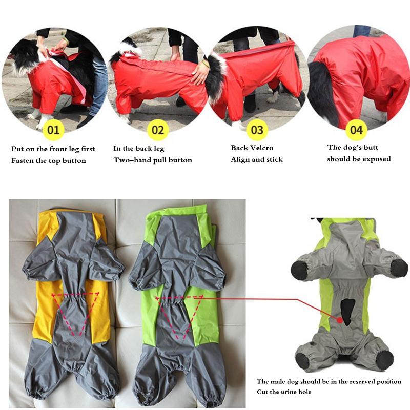 Großer Haustier Hunderegenmantel Wasserdichte Regenkleidung Overall Für Große Mittlere Kleine Hunde Golden Retriever Outdoor Haustierbekleidung Mantel