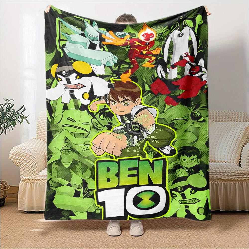 1pc Ben10 Blanket, Gift, for Men and Women, Soft Blanket, Good for Sofa Bed Couch Travel, Lightweight Flannel Blanket