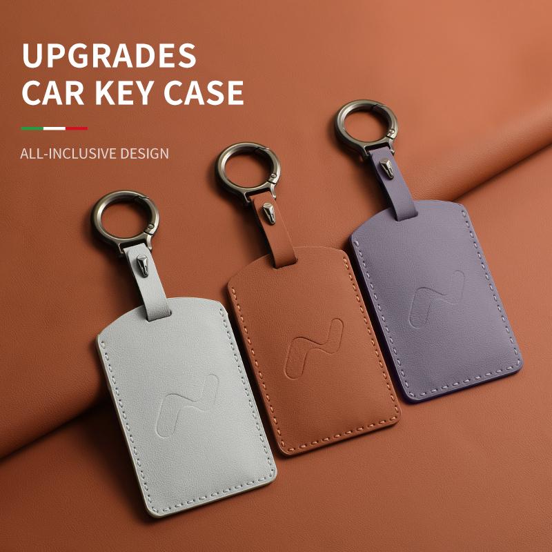 Car Key Case Cover For ONVO L60 L90 Coolray Leather Car Remote Key Case Cover Car Keychain Protector Shell Decorative Accessorie