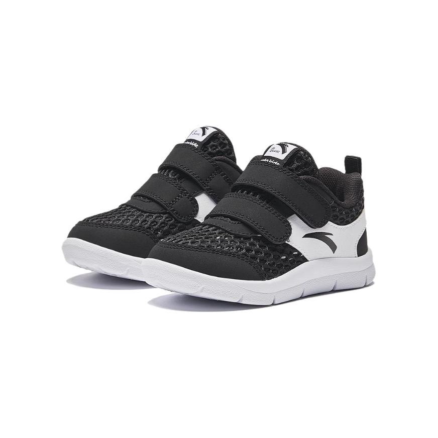 Anta Comfortable Low-Top Walking Shoes Baby Shoes Black White A12430070-2