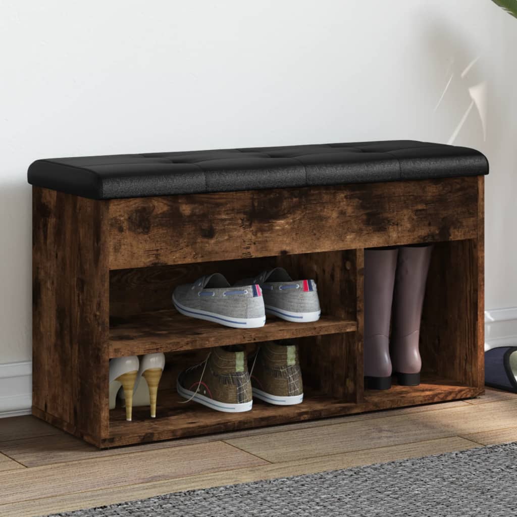 Vidaxl Shoe Bench, Smoked Oak, 82X32X45.5 Cm