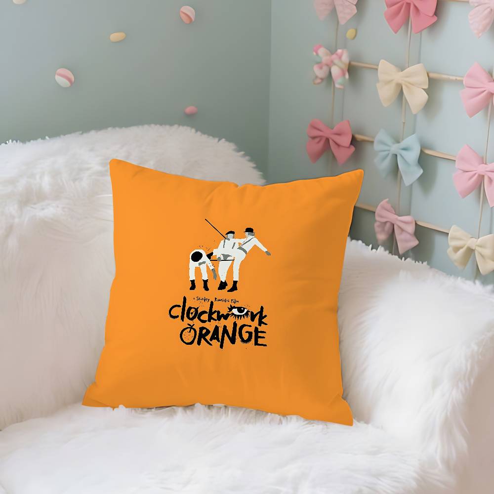 Uhrwerk Orange Kissenbezug Dekokissenbezug Nordischer Vintage-Stil Kissenbezüge Wohnzimmer Sofa Couch Sitz