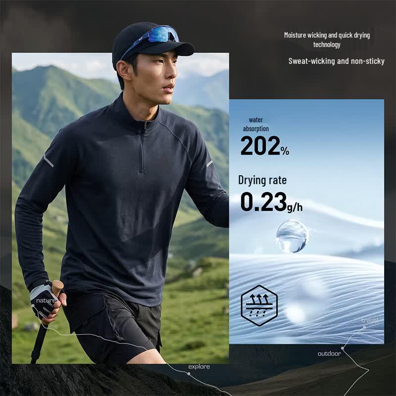 Peak Unisex Outdoor Quick-Dry 5A Anti-Bacterial Long Sleeve Sport T-Shirt