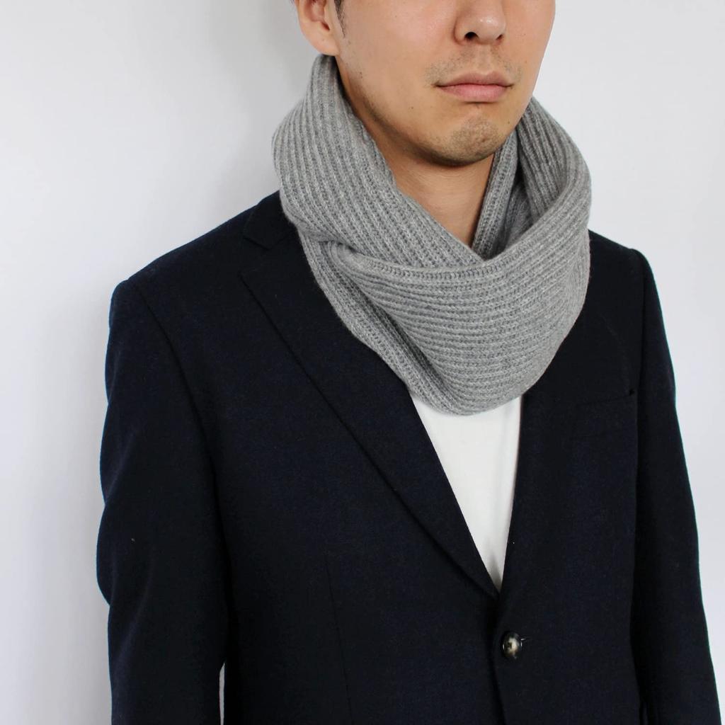 Prodigal Cashmere Rib Knit Long Snood Light 100% (Free Size, Gray)