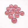Pink Strawberry Quartz Rose Cut Cabochons – Natural Pink Gemstone Round Faceted Cabs, Jewelry Making Stone
