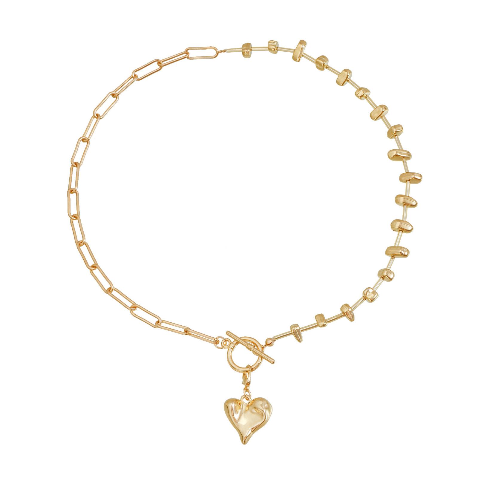 

Винтажное ожерелье, регулируемая многосекционная цепочка-колье с подвеской-сердцем, романтическое украшение, подарок для женщин золотой