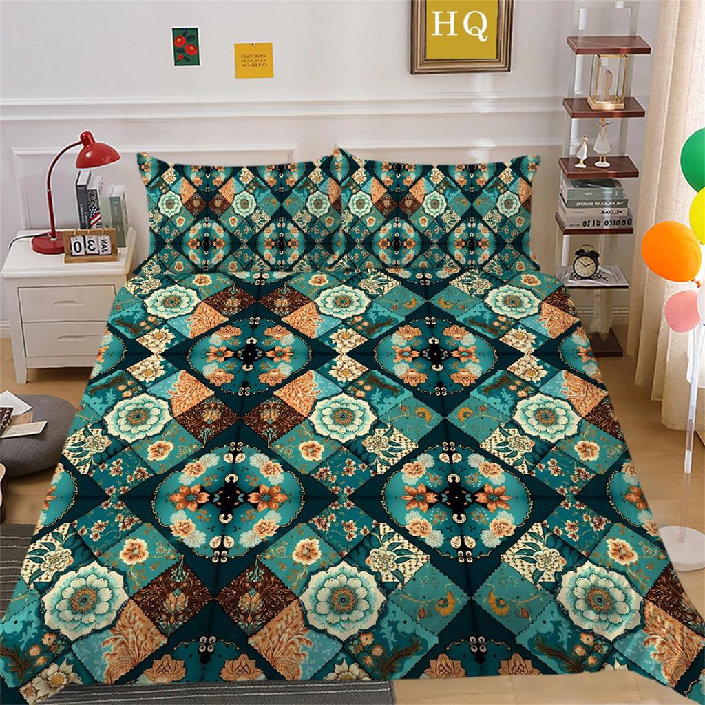 Zestaw pościeli 3D Paisley w stylu indyjskim Poszwa na kołdrę 2/3 sztuk UK/US/AU/EU/DE Pełny rozmiar Zmywalny miękki Szybkoschnący Dekoracja wnętrz