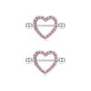14pcs/Pack Elegant Nipple Bars and Rings Set Elegant Silver Pink Cubic Zirconia Nipple Rings for Trendy Women