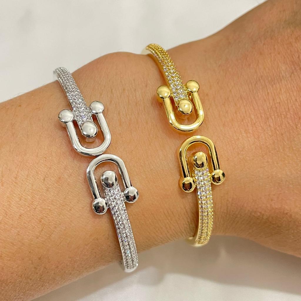 Offene Hufeisen-Schnalle Damen Leicht Luxuriös und Hochwertig Vielseitiges Armband