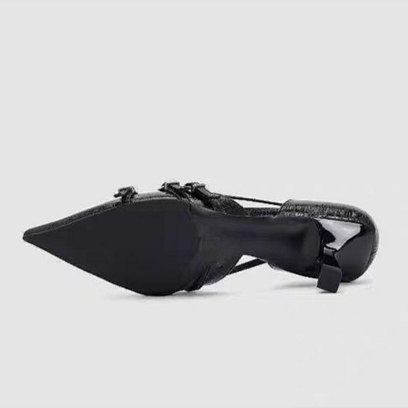 Fashion Pointed Toe High Heels Women Heeled Sandals Shoes Summer 2025 Trend Brand Sexy Party Pumps Shallow Leather Sandalias De Mujer