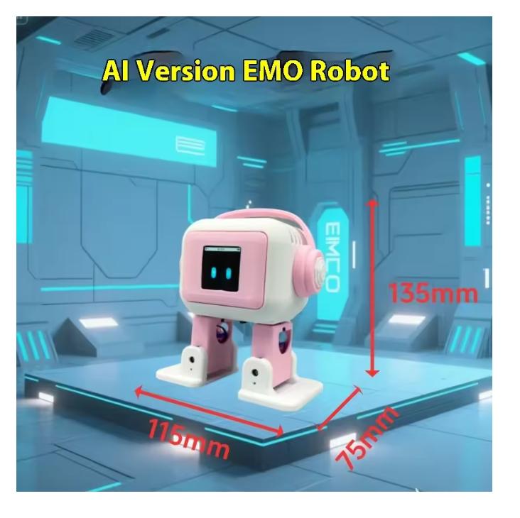 AI EMO Robot ESP32-S3 Main Control 1.54inches Screen Intelligent Interactive Robot Voiceprint Recognition Companion for Child